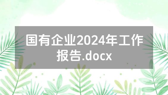 国有企业2024年工作报告.docx