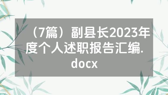（7篇）副县长2023年度个人述职报告汇编.docx