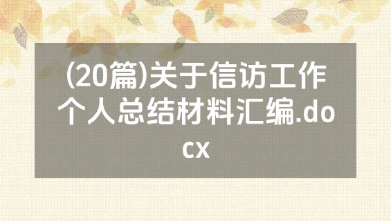 (20篇)关于信访工作个人总结材料汇编.docx