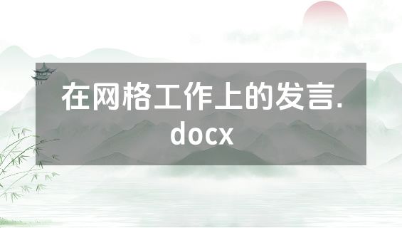 在网格工作上的发言.docx