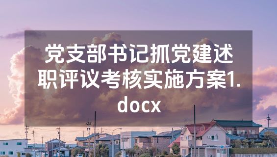 党支部书记抓党建述职评议考核实施方案1.docx