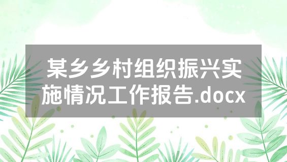 某乡乡村组织振兴实施情况工作报告.docx