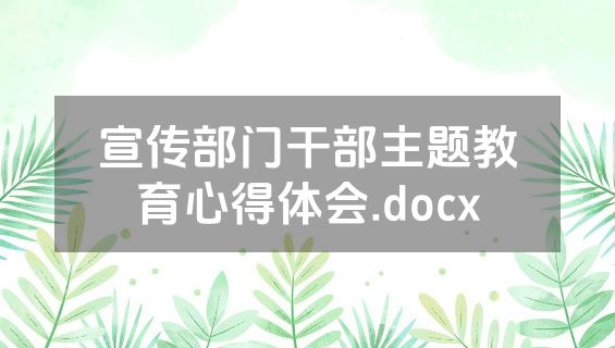 宣传部门干部主题教育心得体会.docx