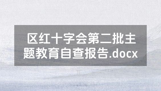 区红十字会第二批主题教育自查报告.docx