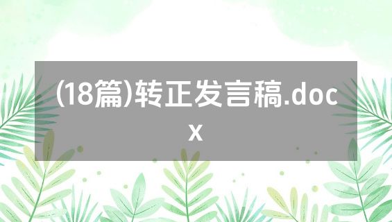(18篇)转正发言稿.docx
