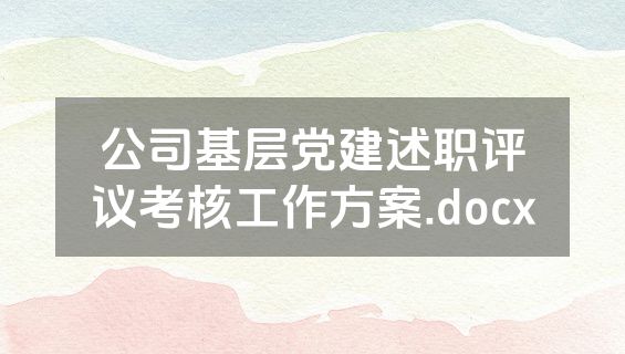 公司基层党建述职评议考核工作方案.docx