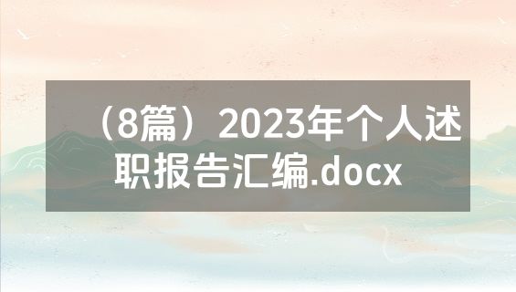 （8篇）2023年个人述职报告汇编.docx