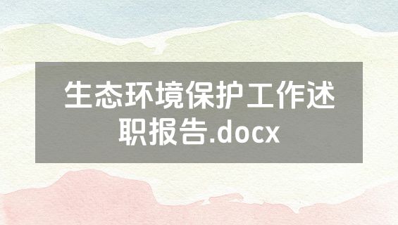 生态环境保护工作述职报告.docx