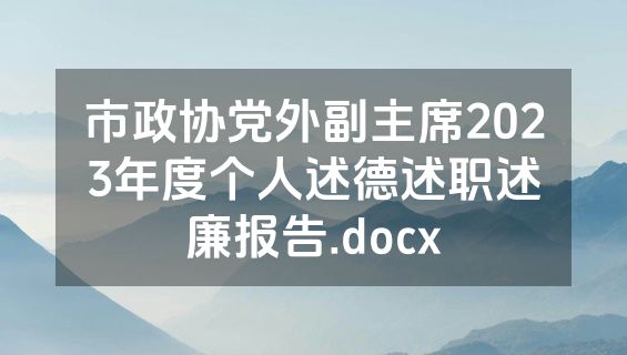 市政协党外副主席2023年度个人述德述职述廉报告.docx