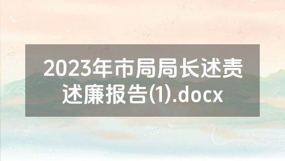 2023年市局局长述责述廉报告(1).docx