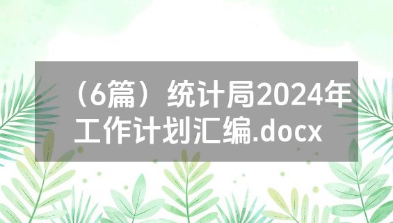 （6篇）统计局2024年工作计划汇编.docx