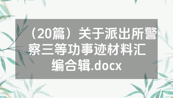 （20篇）关于派出所警察三等功事迹材料汇编合辑.docx