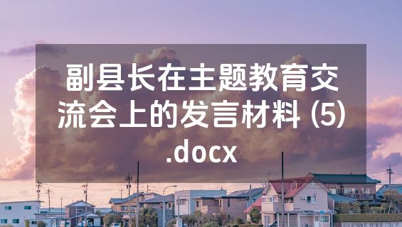 副县长在主题教育交流会上的发言材料 (5).docx