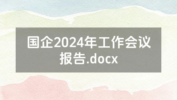国企2024年工作会议报告.docx