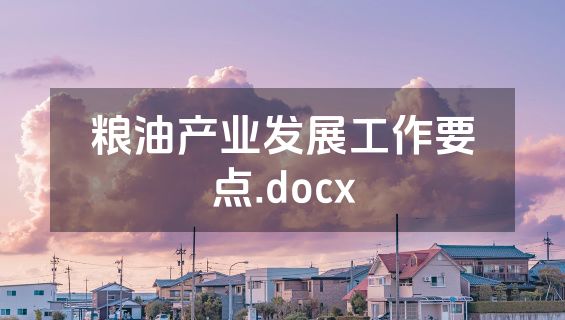 粮油产业发展工作要点.docx