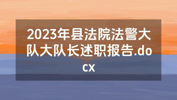 2023年县法院法警大队大队长述职报告.docx