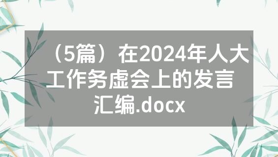 （5篇）在2024年人大工作务虚会上的发言汇编.docx
