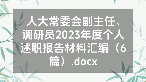 人大常委会副主任、调研员2023年度个人述职报告材料汇编（6篇）.docx