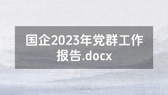 国企2023年党群工作报告.docx
