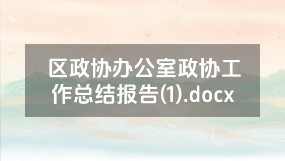 区政协办公室政协工作总结报告(1).docx
