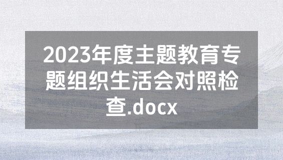 2023年度主题教育专题组织生活会对照检查.docx