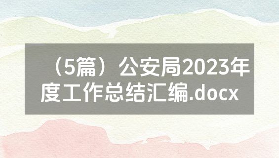 （5篇）公安局2023年度工作总结汇编.docx