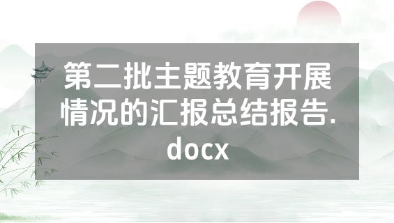 第二批主题教育开展情况的汇报总结报告.docx