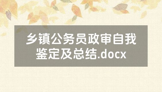 乡镇公务员政审自我鉴定及总结.docx