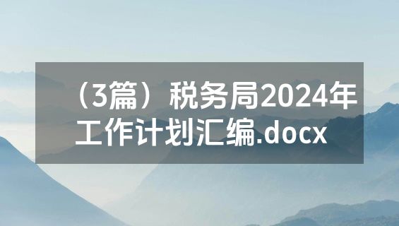 （3篇）税务局2024年工作计划汇编.docx