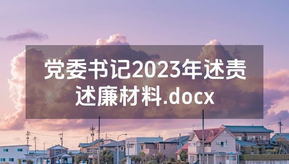 党委书记2023年述责述廉材料.docx
