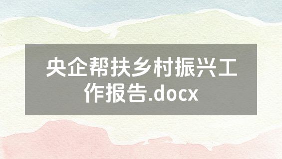 央企帮扶乡村振兴工作报告.docx