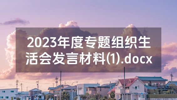 2023年度专题组织生活会发言材料(1).docx