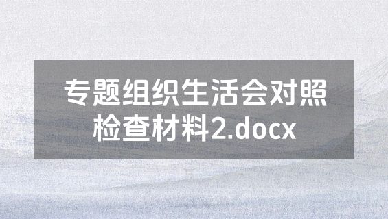 专题组织生活会对照检查材料2.docx
