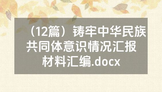 （12篇）铸牢中华民族共同体意识情况汇报材料汇编.docx