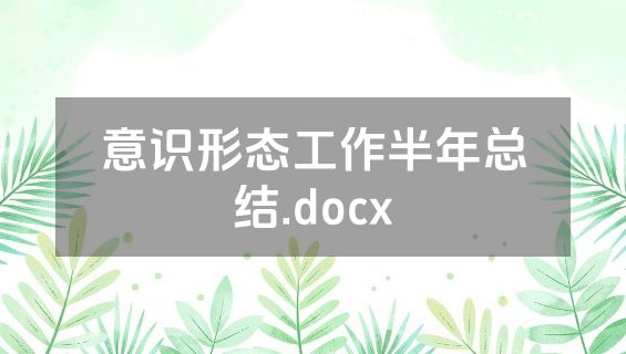 意识形态工作半年总结.docx