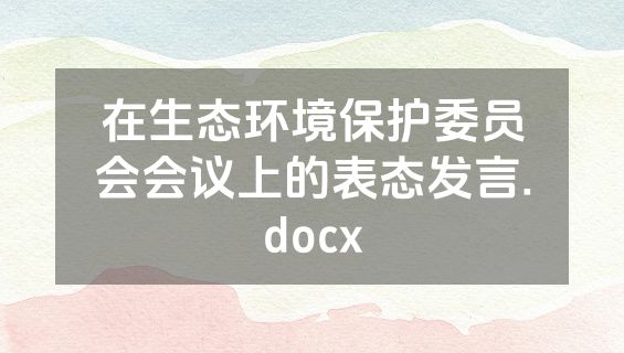 在生态环境保护委员会会议上的表态发言.docx