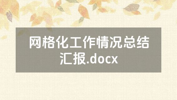 网格化工作情况总结汇报.docx