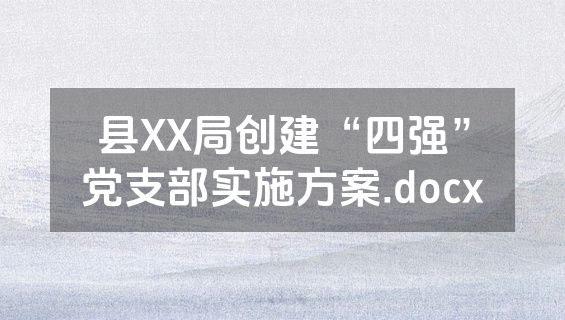 县XX局创建“四强”党支部实施方案.docx