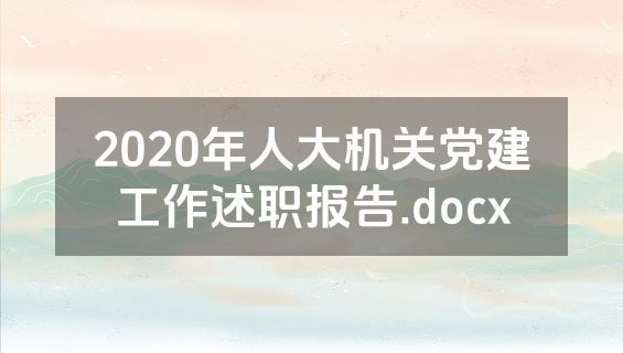 2020年人大机关党建工作述职报告.docx