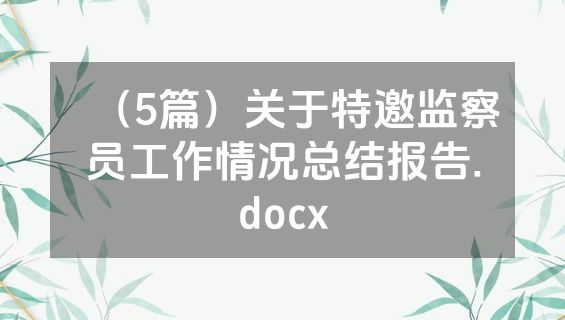 （5篇）关于特邀监察员工作情况总结报告.docx