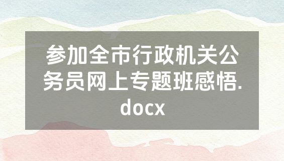 参加全市行政机关公务员网上专题班感悟.docx