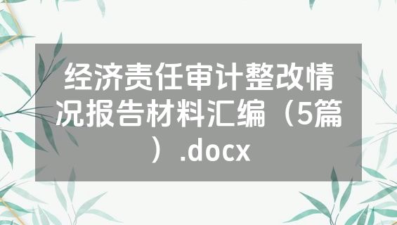 经济责任审计整改情况报告材料汇编（5篇）.docx