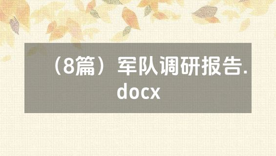 （8篇）军队调研报告.docx