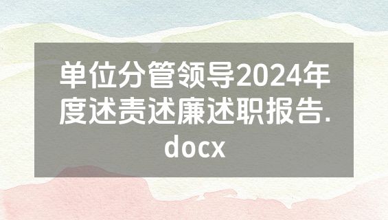 单位分管领导2024年度述责述廉述职报告.docx