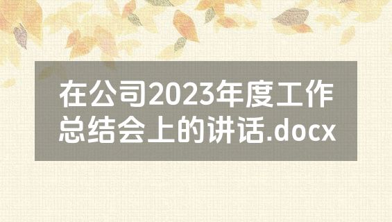 在公司2023年度工作总结会上的讲话.docx