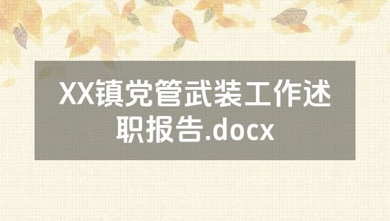 XX镇党管武装工作述职报告.docx