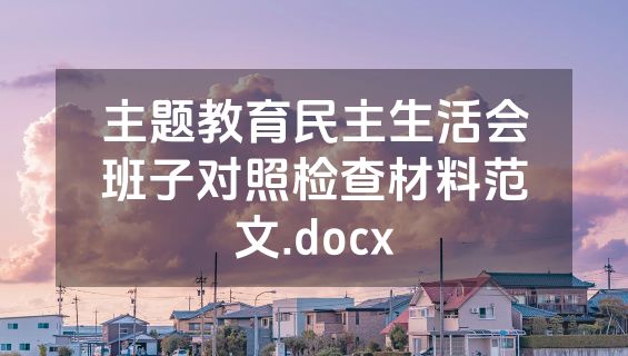 主题教育民主生活会班子对照检查材料范文.docx
