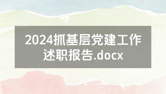 2024抓基层党建工作述职报告.docx