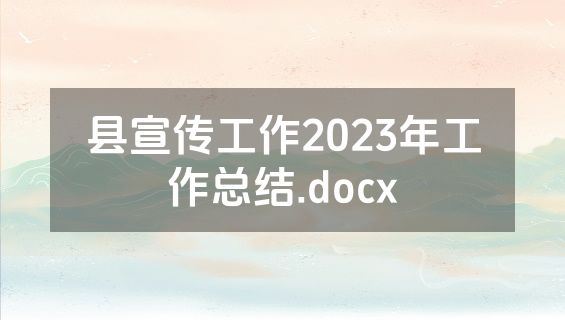 县宣传工作2023年工作总结.docx