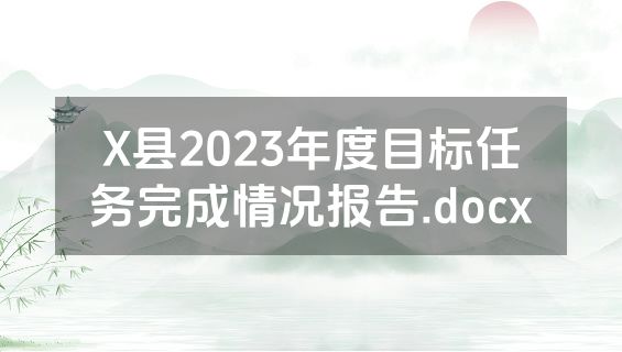 X县2023年度目标任务完成情况报告.docx